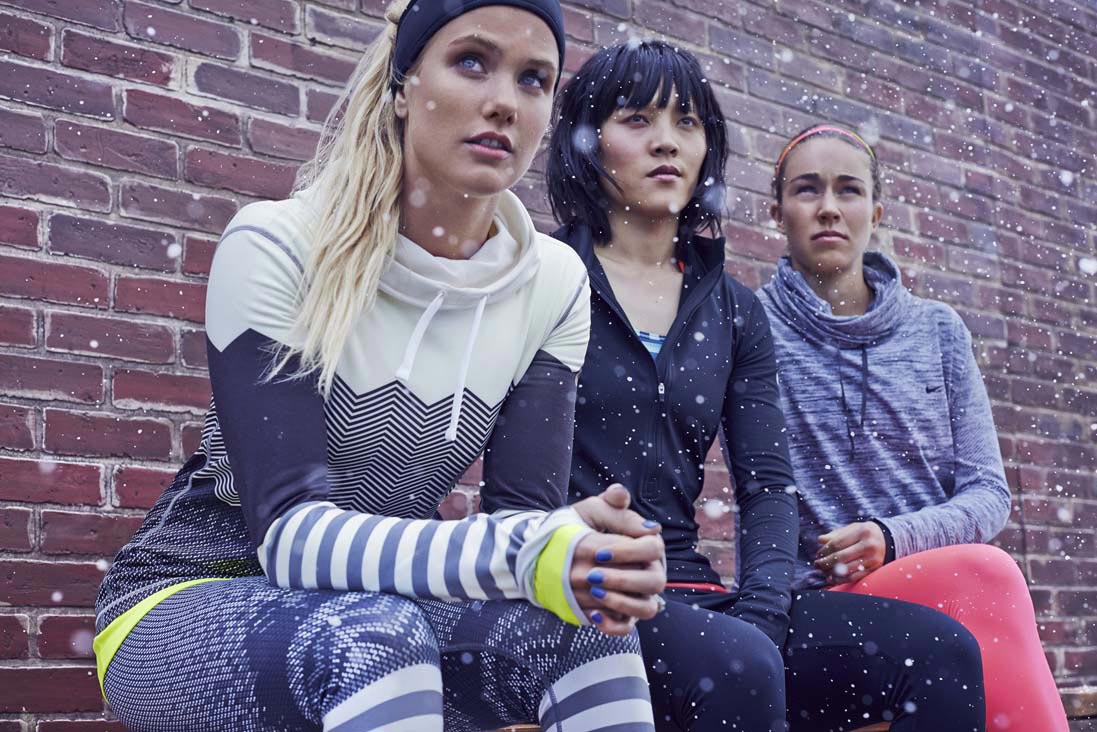 Exercícios com as atletas de Inverno na app Nike+ Training Club