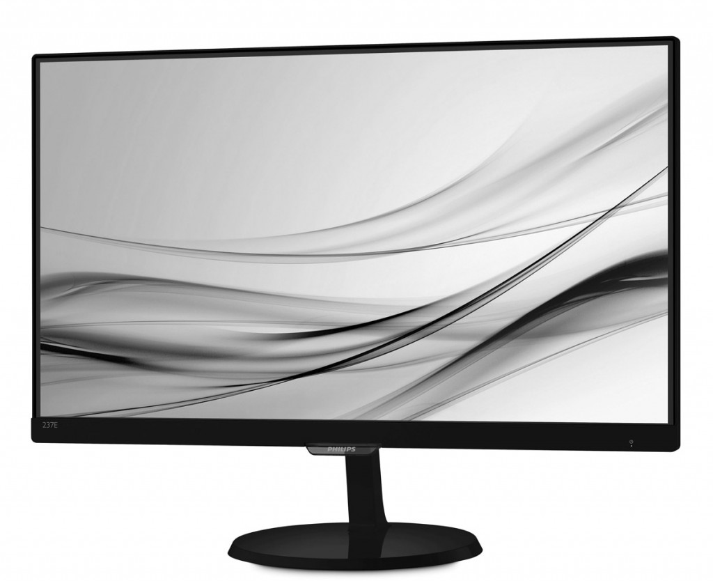 A elegância dos monitores da nova série-E, da Philips. Este é o 237E7QDSB