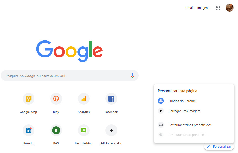 Personalizar o Google Chrome